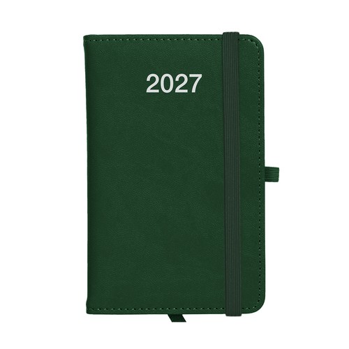 Agenda de poche hebdomadaire 2027, couverture rigide en PU thermocollé avec piqûres - 1