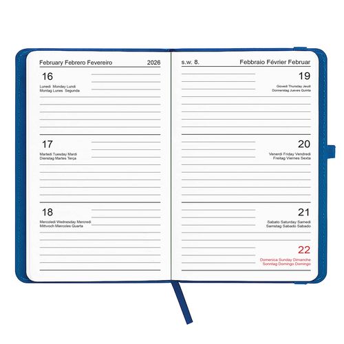Agenda de poche hebdomadaire 2026, couverture rigide en PU thermocollé avec piqûres - 3