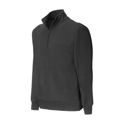 Unisex half-zip sweatshirt in regenerated cotton and polyester 280 g/m2