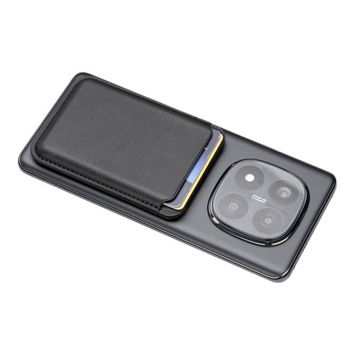 Porte cartes magnetique en PU souple. Avec support pour telephone - 5