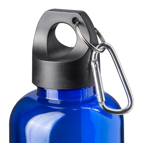 Bouteille transparente en PET recycle 580 ml. Bouchon en plastique avec mousqueton - 2