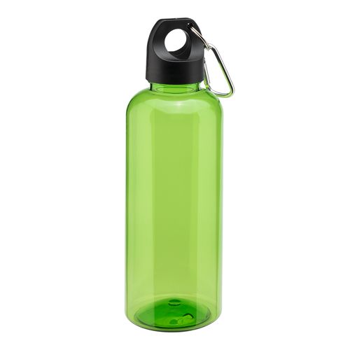 Bouteille transparente en PET recycle 580 ml. Bouchon en plastique avec mousqueton - 1