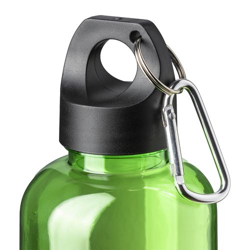 Bouteille transparente en PET recycle 580 ml. Bouchon en plastique avec mousqueton - 2