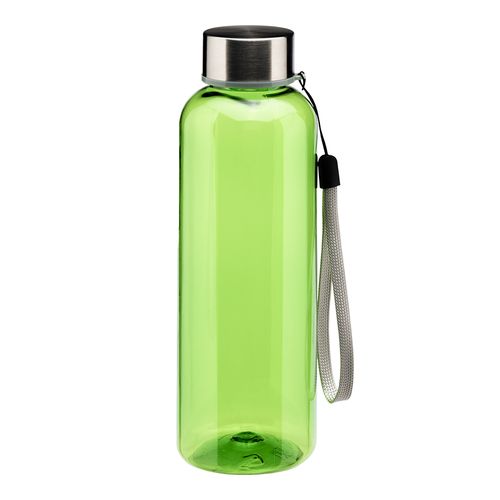 Bouteille transparente en PET recycle 500 ml. Bouchon en plastique avec cordon - 1