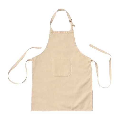 Tablier de cuisine long reglable en coton et polyester. Poche frontale - 1