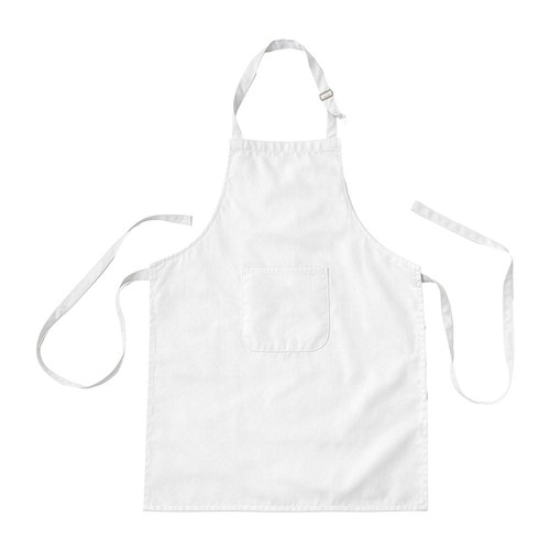 Tablier de cuisine long reglable en coton et polyester. Poche frontale - 1
