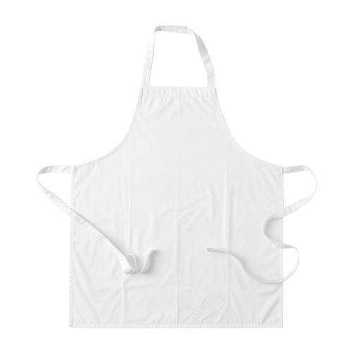 Tablier de cuisine long en polyester et coton. Fermeture au cou en velcro - 1