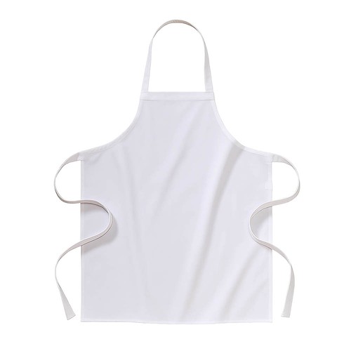 Tablier long blanc 100 % coton (180g/m2) 70x85 cm - 1
