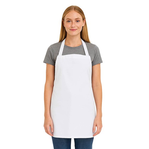 Tablier long blanc 100 % coton (180g/m2) 70x85 cm - 2