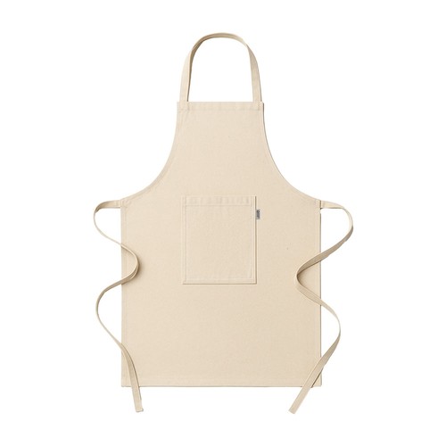 Tablier de cuisine long en coton recyclé (180 g/m2). Poche frontal - 1