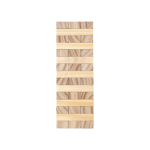 Tour en bois basculante, 54 blocs, avec pochette en coton - 2