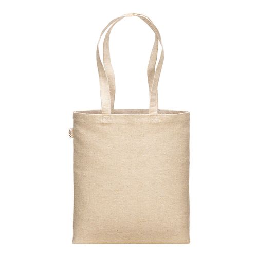 Tote bag en coton recycle 300 g/m2 avec effet melange. Longues anses - 2
