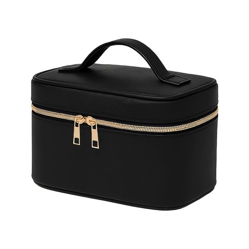 Grande trousse de beauté en polyuréthane saffiano grain fin de couleur pastel - 1