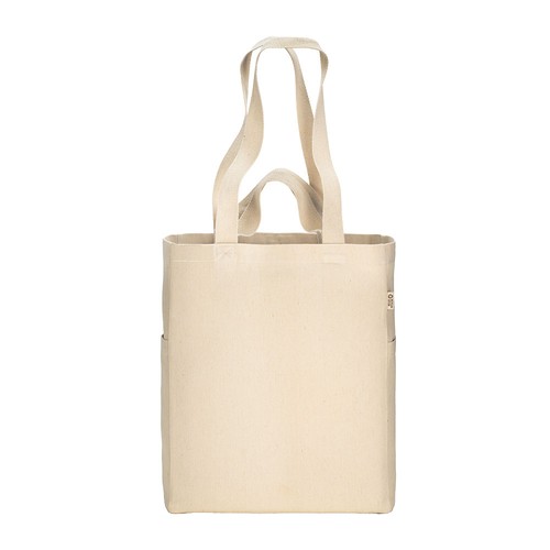 Tote bag en coton canvas recycle de 280 g/m2 avec doubles anses et soufflet - 2