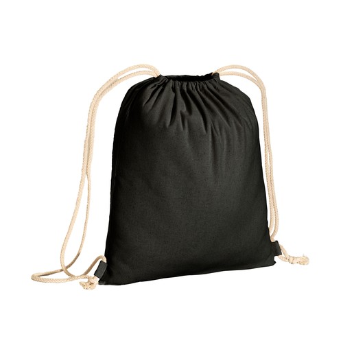 Sac à dos uni en coton recyclé (140 g/m2). Fermeture à double cordon - 1