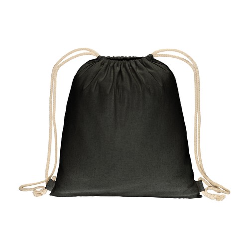 Sac à dos uni en coton recyclé (140 g/m2). Fermeture à double cordon - 2