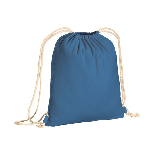 Sac à dos uni en coton recyclé (140 g/m2). Fermeture à double cordon - 1