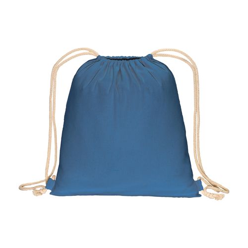 Sac à dos uni en coton recyclé (140 g/m2). Fermeture à double cordon - 2