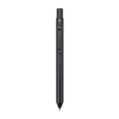 Stylo rétractable en métal. Quatre recharges (noir, bleu, rouge, vert) - 1