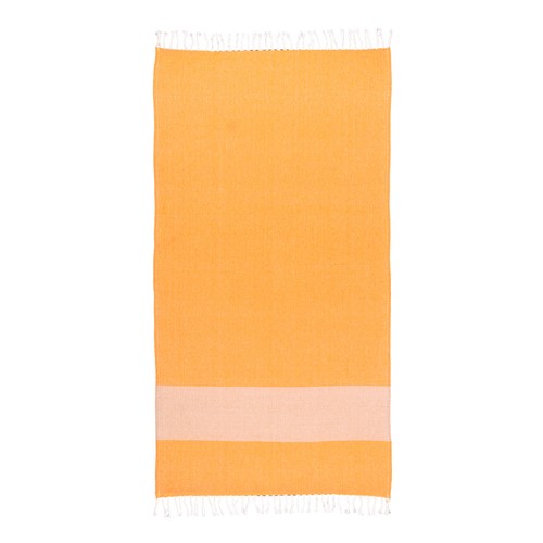 Serviette de plage en coton recycle 180 g/m2. Effet chine et franges - 2