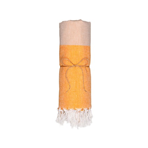 Serviette de plage en coton recycle 180 g/m2. Effet chine et franges - 3