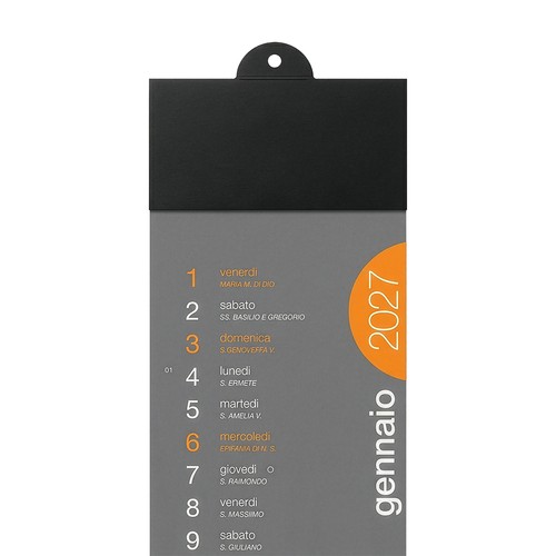 Calendrier mural mensuel 2027 en carton noir 300 g/m2 - 3