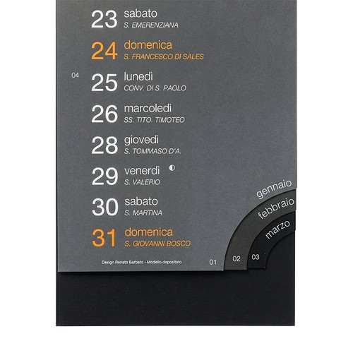Calendrier mural mensuel 2027 en carton noir 300 g/m2 - 4