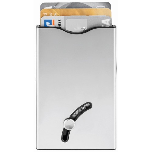 Blackmaxx® "CardSafeOneTouch" security card holder, silver