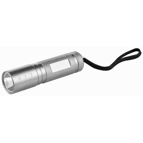 Metmaxx® LED MegaBeam flashlight "Safe2GoCompact" titanium