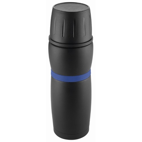 Metmaxx® "CremaTravel" thermos bottle, black/blue ring