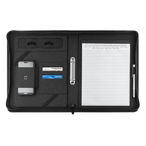 Blackmaxx® Executive Business Portfolio "MaxiZip4" black