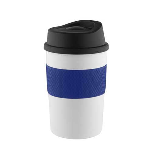 Metmaxx® thermos mug "CremaCoffeeHouse" white/blue ring