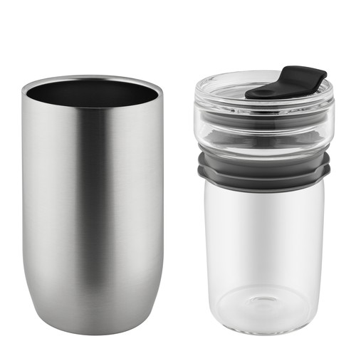 Metmaxx® "CremaGourmetMedium" silver thermos mug Metmaxx® "CremaGourmetMedium" silver thermos mug