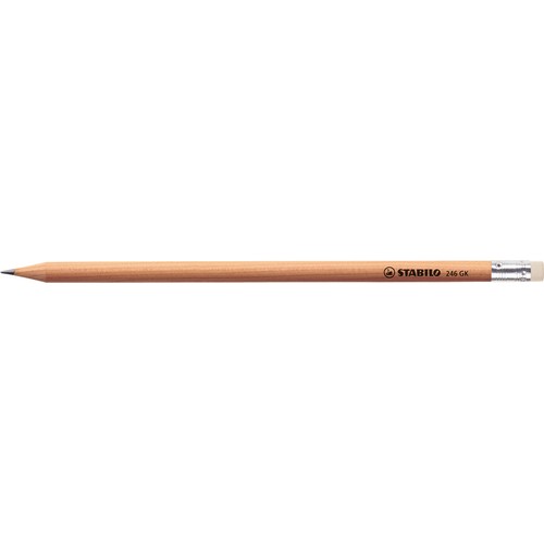 STABILO crayon graphite en bois naturel avec bout gomme - 1