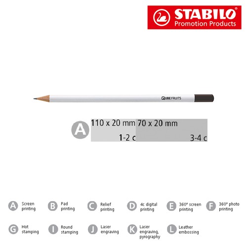 STABILO crayon graphite blanc avec tête trempée - 2