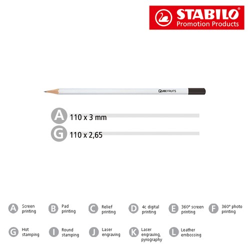 STABILO crayon graphite hexagonal blanc avec tête trempée - 2
