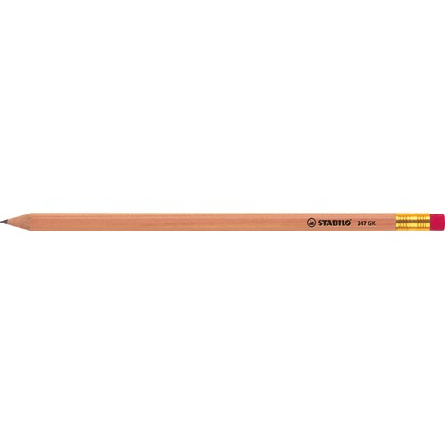 STABILO crayon graphite hexagonal en bois naturel avec bout gomme - 1