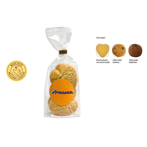 Sachet de gâteaux, Coffee Cookie Double Choc, GOODIES MEDIA, fournisseur d'objet publicitaire, fournisseurs de stylo publicitaire, cadeau d'entreprise