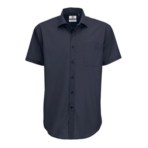 CAMISA B&C SMART MANGA CORTA HOMBRE - 65% POLIÉSTER/ 35% ALGODÓN HILADO - POPELIN SMART