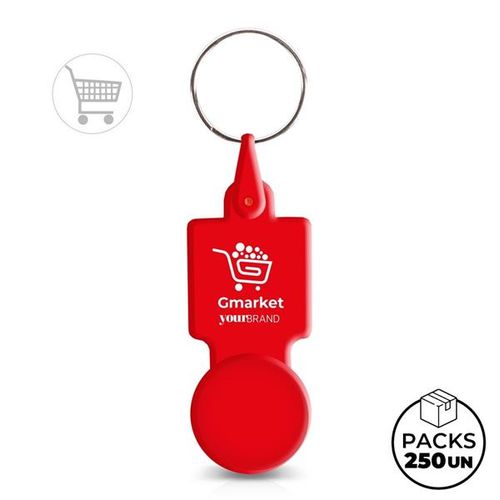 LLAVERO CON FICHA € 0,50 PARA CARRO DE COMPRAS, PLÁSTICO PS KEY50