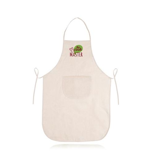 DELANTAL DE ALGODÓN COLOR NATURAL CON BOLSILLO, 100% ALGODÓN APRAW