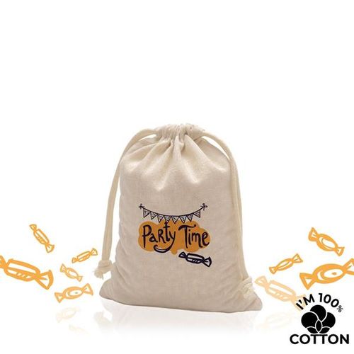 Bolsa pequeña en 100% algodón , con cordones Cottoncord Small