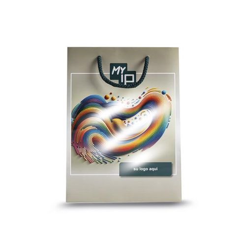 BOLSA DE PAPEL MEDIANA, VERTICAL, BRILLANTE MIDBAG