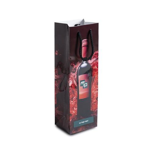 BOLSA DE PAPEL, BOTELLA DE VINO,  BRILLANTE VINOBAG