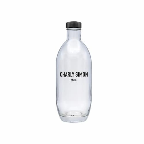 Glass bottle 350 ml, Black cap. 1 color