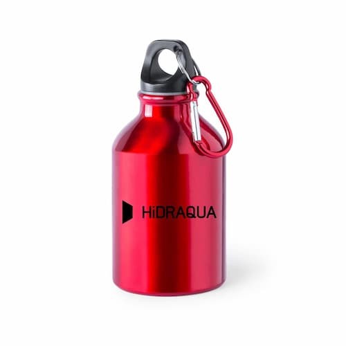 BIDÓN DE METAL PEQUEÑO DE 330ML CON MOSQUETÓN. COLOR AZUL. 1 COLOR