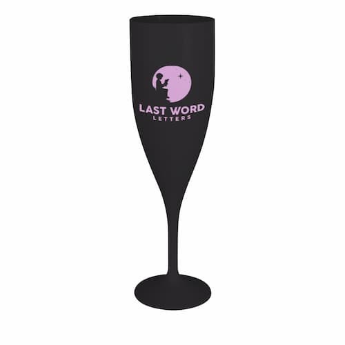 Rigid plastic champagne cup PP. Black colour. 1 colour