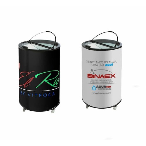 Party cooler. 45l or 85l can-shaped fridge rental. 85 l. Not customised Party cooler. 45l or 85l can-shaped fridge rental. 85 l. Not customised