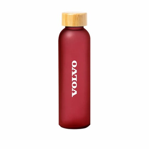 Glass bottle 500 ml. Red color , Bamboo cap. Print hand wash only,1 color