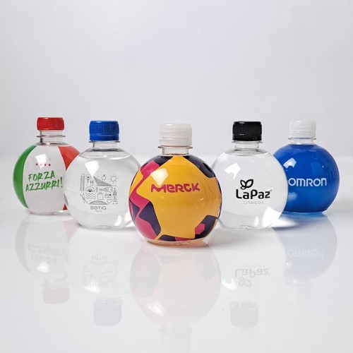 333 Personalized round water bottle 33cl.. Blue cap. Direct print 333 Personalized round water bottle 33cl.. Blue cap. Direct print